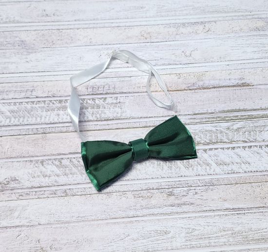 Галстук бабочка классика, темно-зеленая матовая