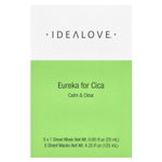 Idealove, Eureka for Cica, 5 тканевых косметических масок, 25 мл (0,85 жидк. унции) каждая