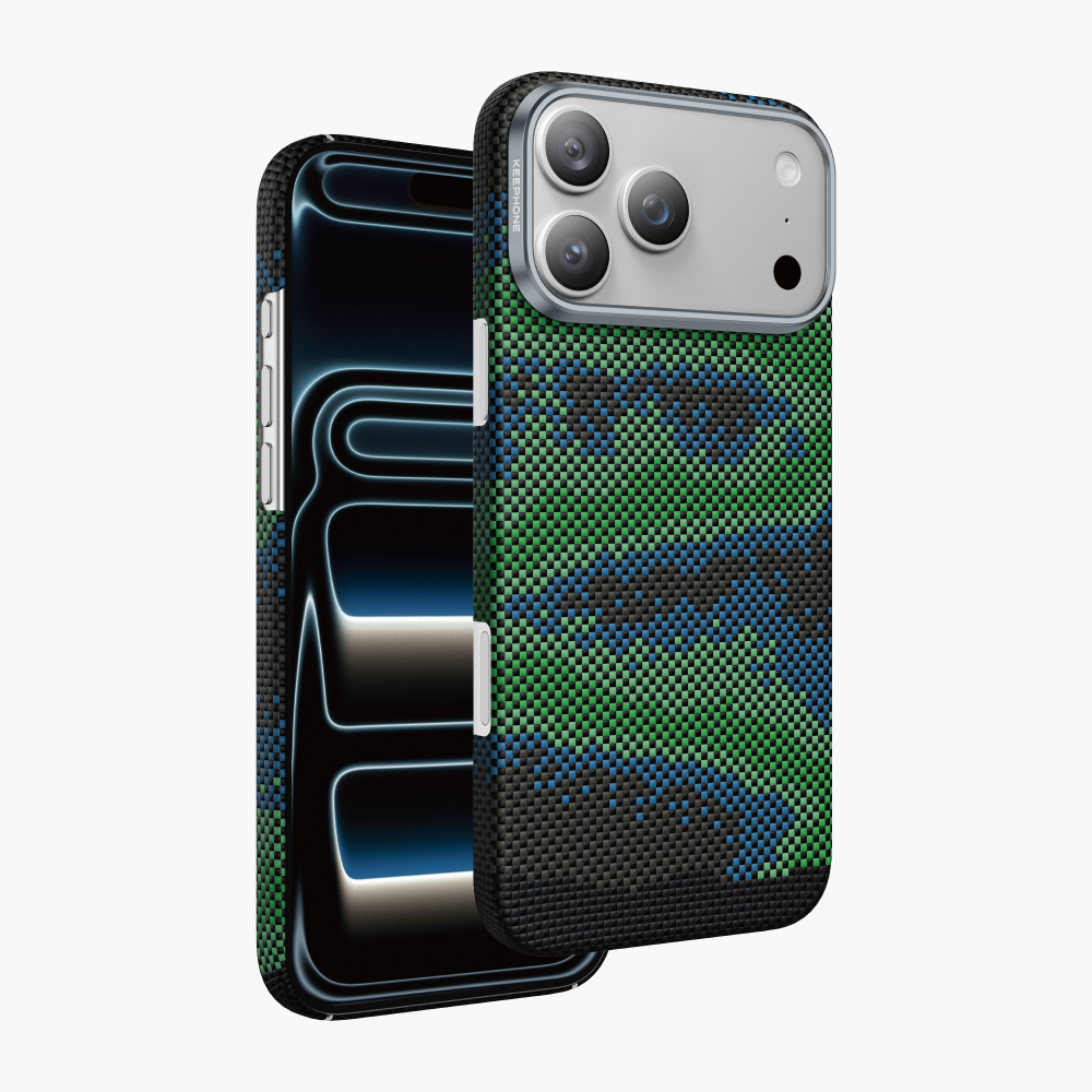 Чехол для iPhone 17 Pro Keephone Kevlar Starry MagSafe Case, Зеленый