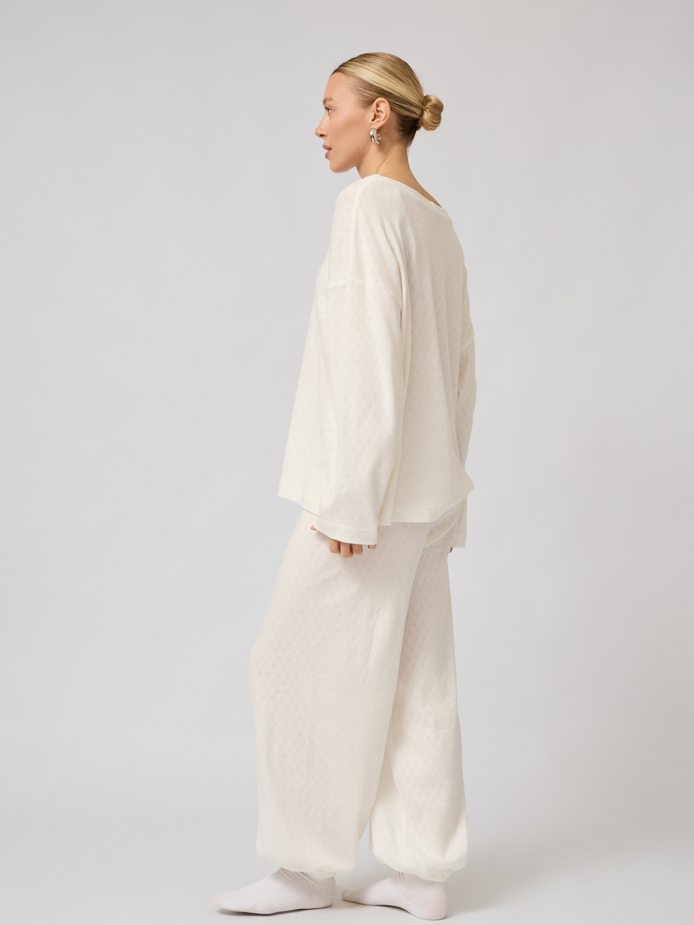 Пижама с брюками и лонгсливом " сердечки"