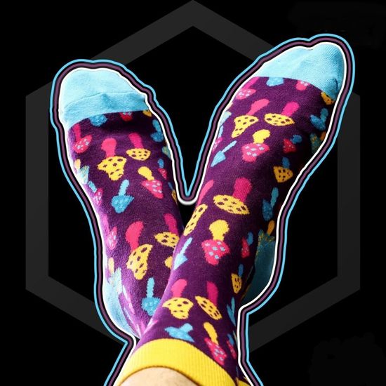 Носки "Грибы. Разноцветная поляна", р-р 35-39 (пурпурный)