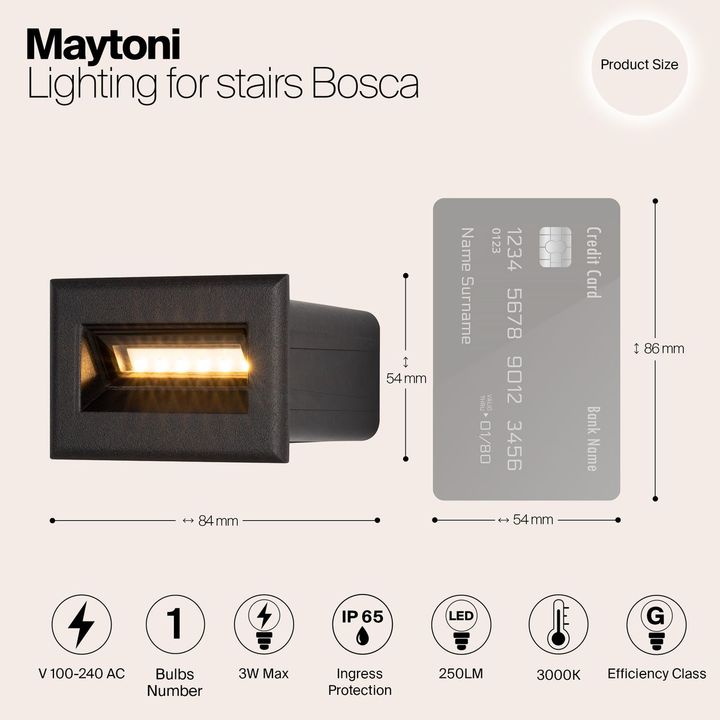 Подсветка для лестниц Maytoni Bosca O045SL-L3B3K