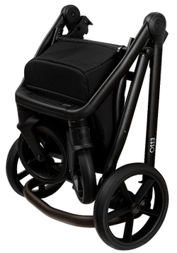 Детская коляска Roan Esso 2025 Кожа 3 в 1 с автокреслом Tutis Elo Lux EduSky Black ESSK/210/1 Black /Black/руч.Тем.коричневый