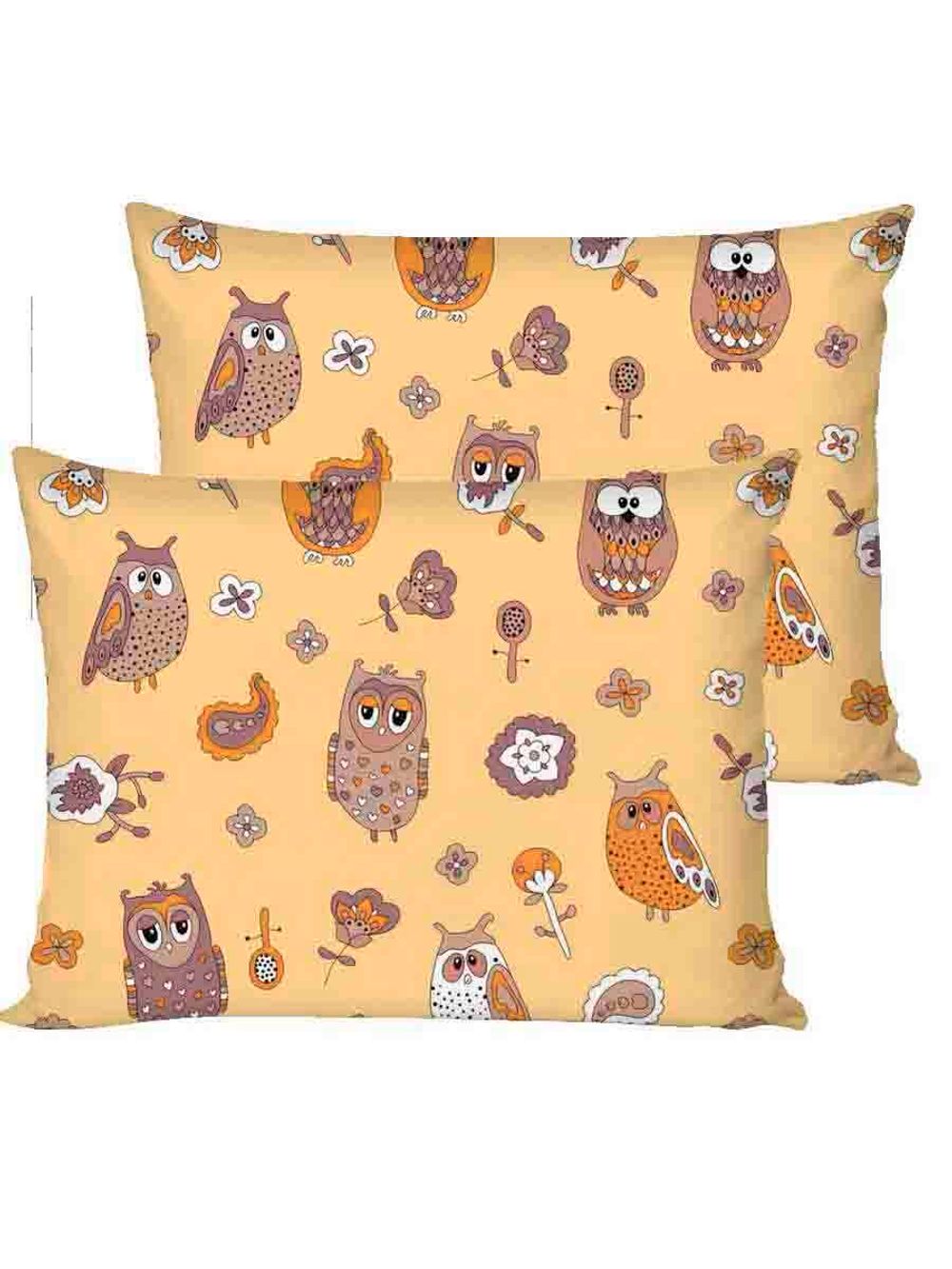 Наволочка комплект 2шт поплин Сказка "Совята" 50x70 см