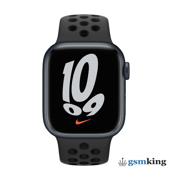 Apple Watch Nike Series 7 GPS 41mm Midnight Aluminum Case with Nike Sport Band Anthracite/Black MKN43RU/A