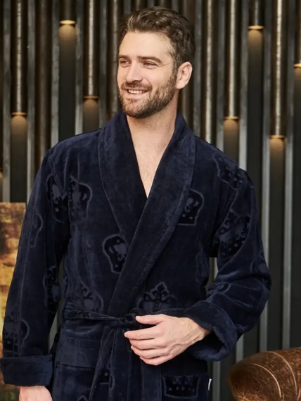 Халат мужской RICHARD без капюшона Синий POLENS Турция