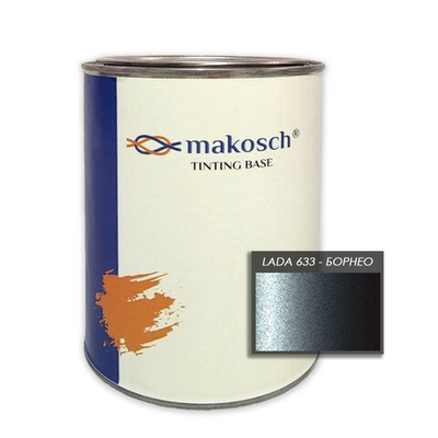 Автоэмаль алкидная Makosch / Базовая эмаль Тёмно-серебристо-серая LADA Granta 633 - Борнео 800 мл.