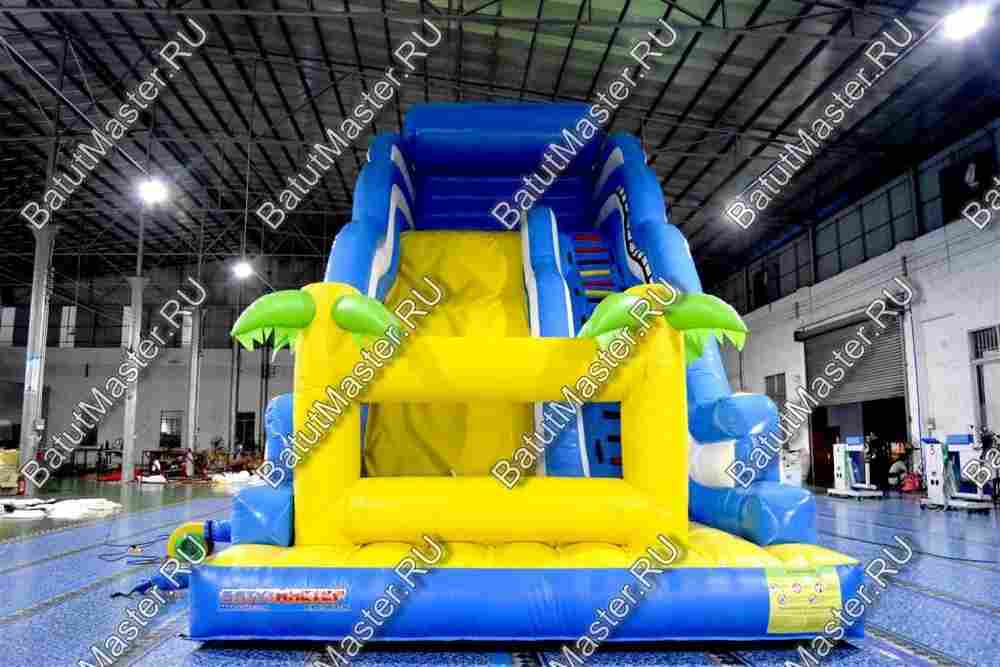 Большой надувной батут-горка "Волна - 2" 15*7*11 м