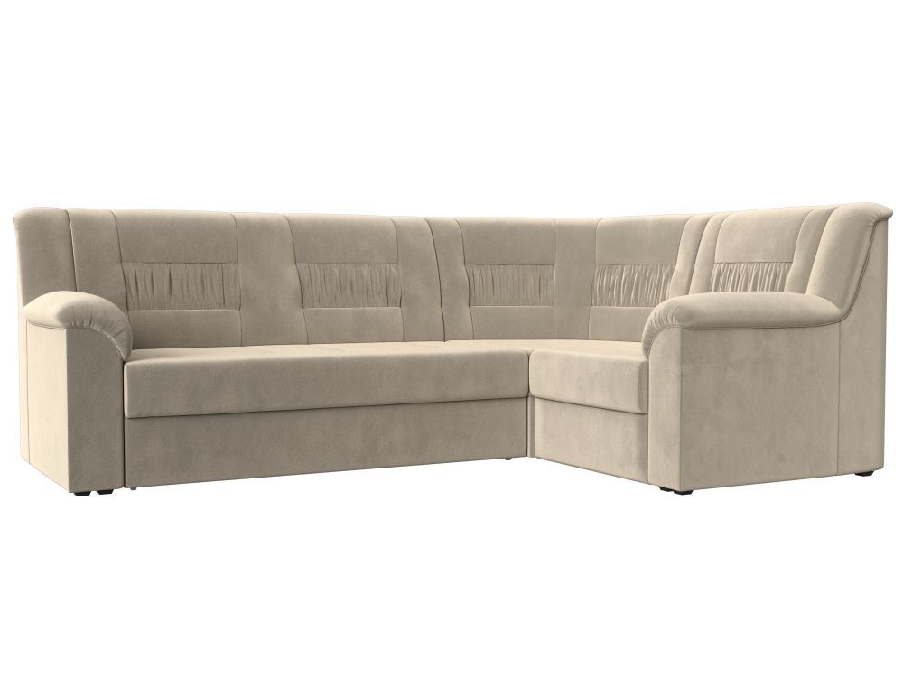Диван угловой Карелия правый угол, Бежевый, Микровельвет, 113350