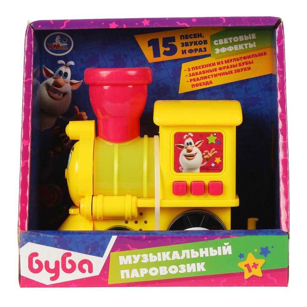 Музыкальный паровозик "Буба" 15 песен, звуков, фраз в коробка HWA1219047-R2 (Умка)