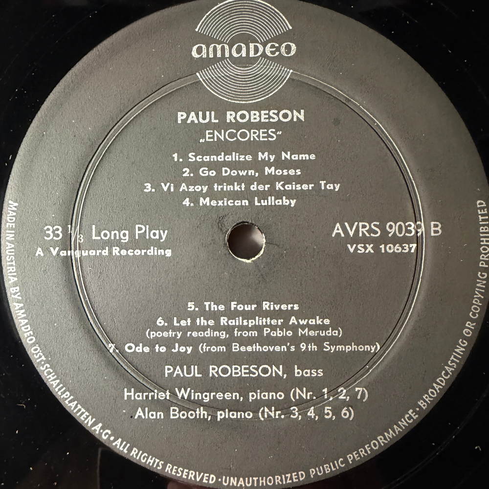 Paul Robeson - Encores (Австрия)Т