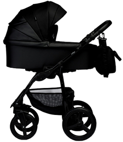 Детская коляска Indigo Impulse Eco 3 в 1 с автокреслом Avionaut Cosmo Ie08 черная кожа/черный