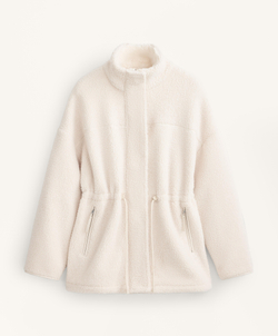 Oysho Куртка из искусственной овчины с регулируемой талией, экрю