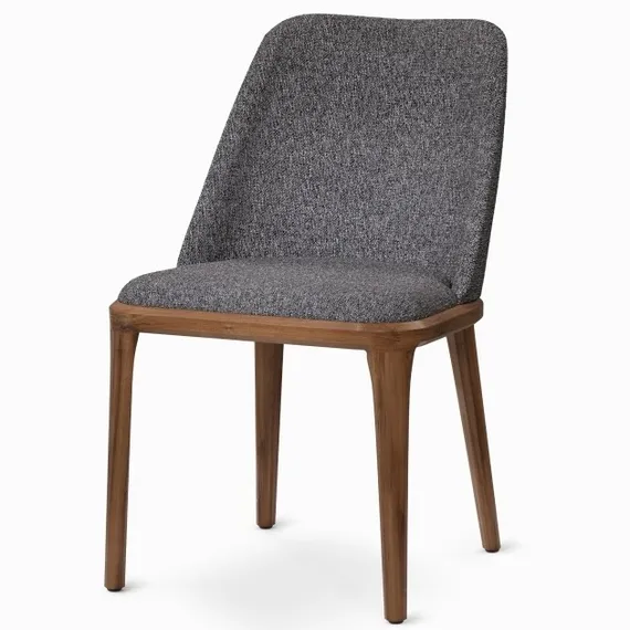 Стул Bruno, серый, ножки орех