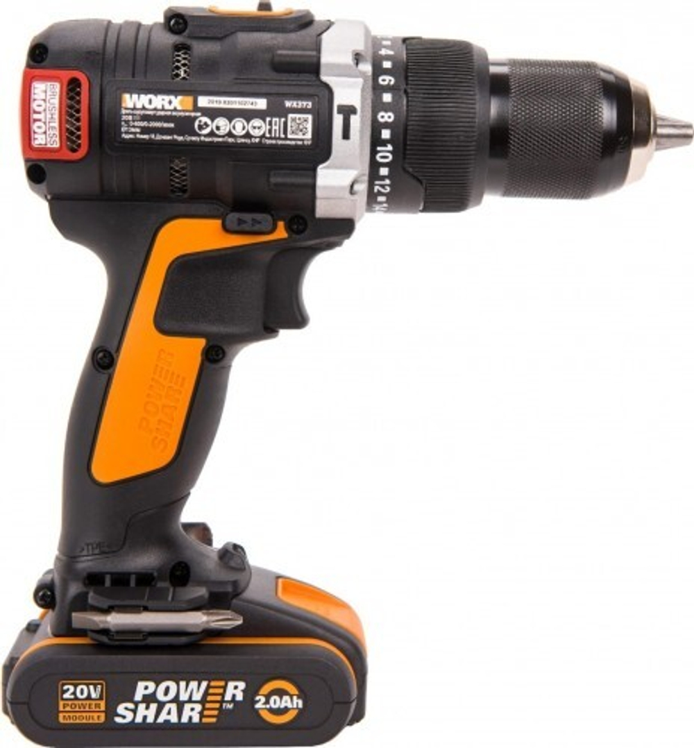 Дрель-шуруповерт аккумуляторная Worx WX373 ударная, бесщеточная