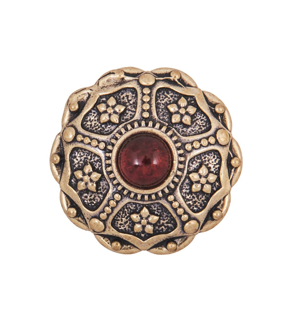 Народные промыслы AM-4196 Пуговица «Цветок» бол. (латунь, янтарь)