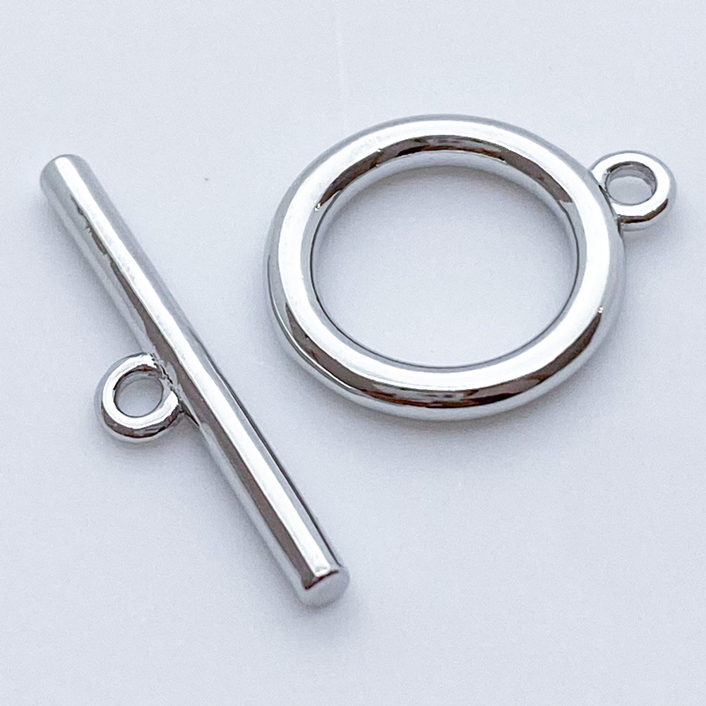 Замок-тоггл, цвет серебро, размер 19*15 мм, цена за 1 шт