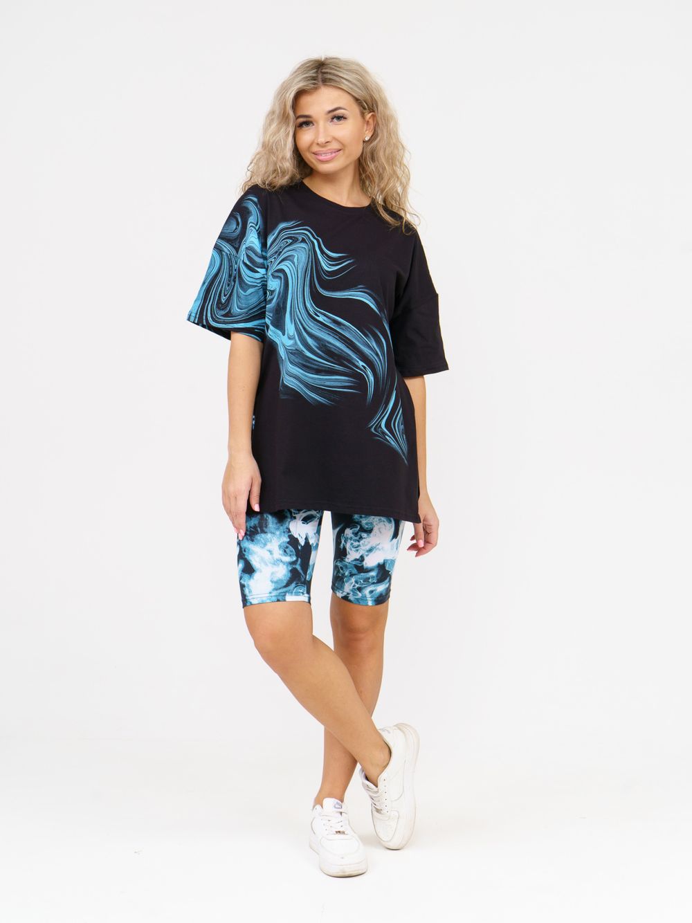 910 Костюм "черный/голубой" SveTekst (Акция)