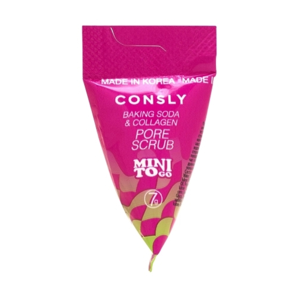 Скраб для лица с содой и коллагеном CONSLY Mini To Go Baking Soda & Collagen Pore Scrub 7 гр