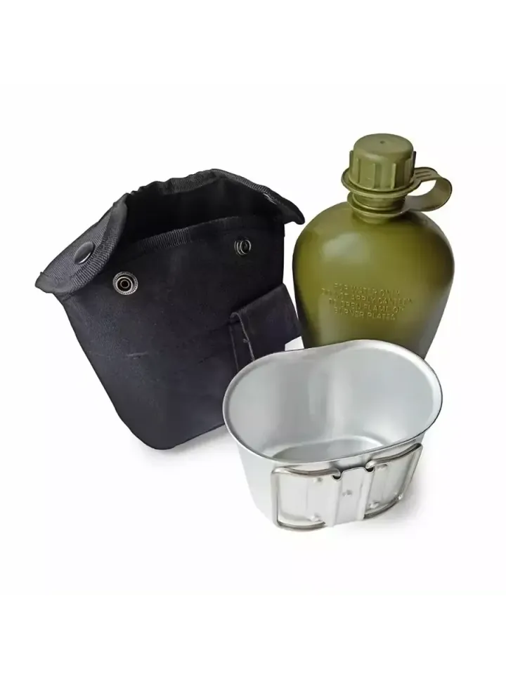 Фляга US 1л. с котелком (black)