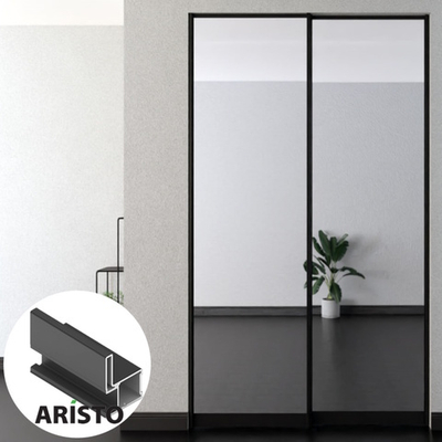 Дверь-купе ARISTO I, зеркало, профиль черный матовый