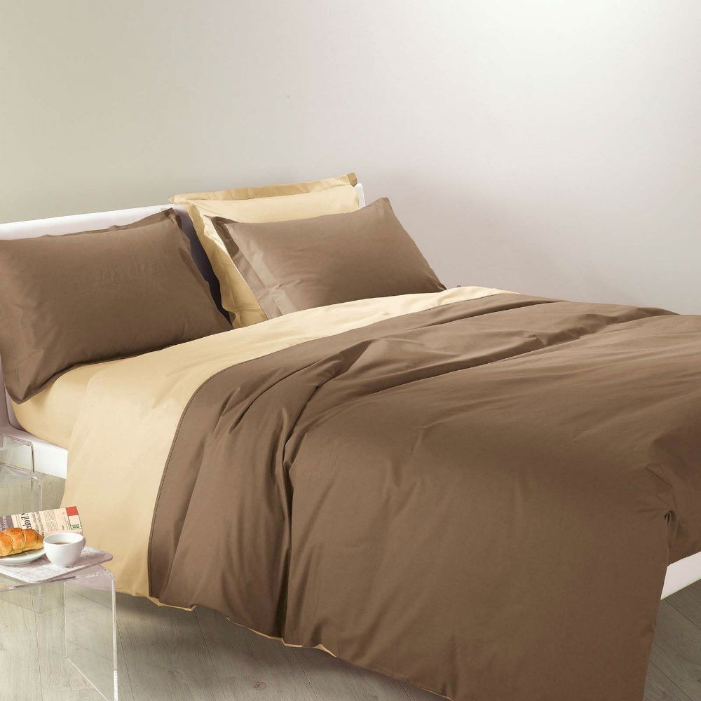 Постельное белье 2 спальное Caleffi Bicolor dauble nocciola/beige