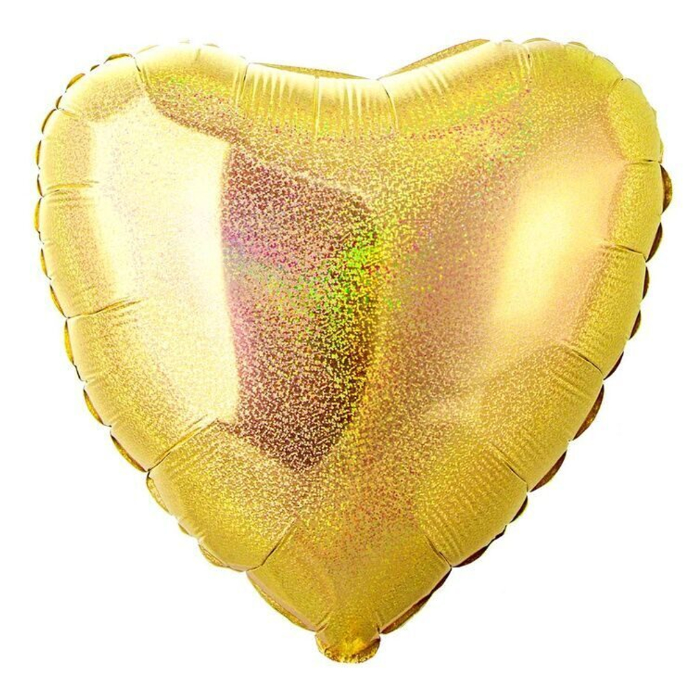 Сердце 18" Голография Золото К141