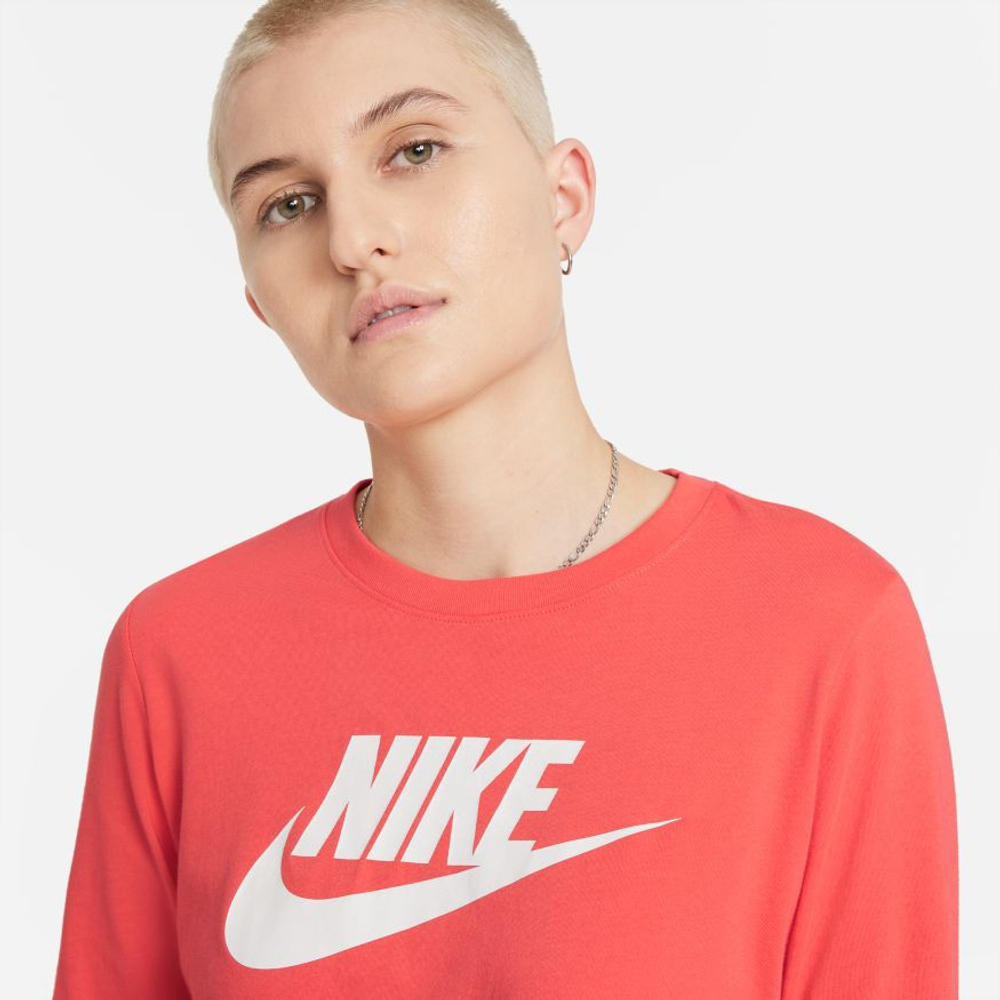 Женская теннисная футболка (dł. Рукава) Nike Swoosh Essential LS Icon Ft - magic ember/white