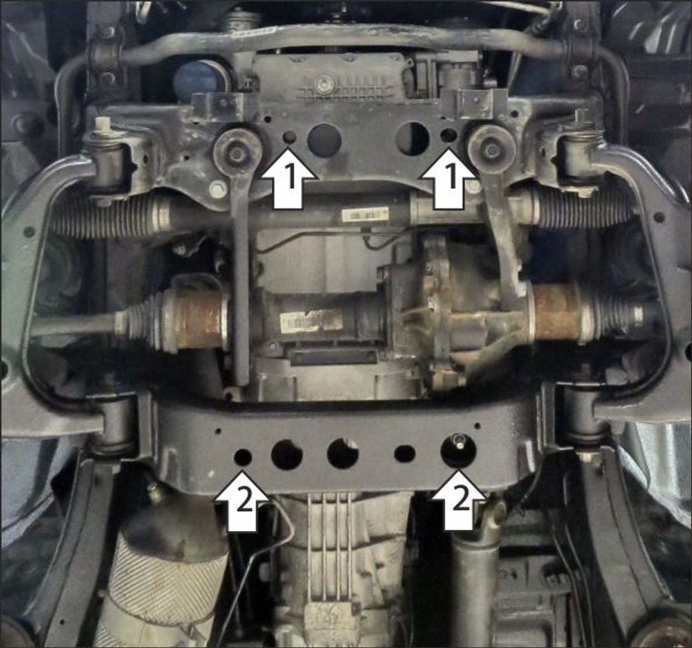 Защита алюминиевая 4 мм двигателя, переднего дифференциала для JAC T8 Motodor.348302