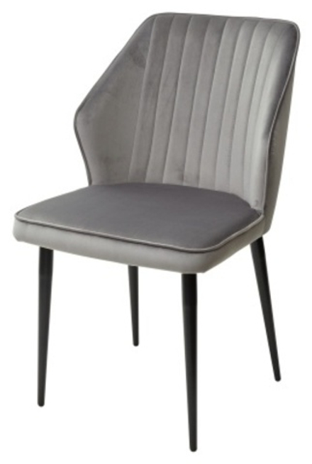 Стул SEATTLE-V СВЕТЛО-СЕРЫЙ #26, велюр / черный каркас М-City