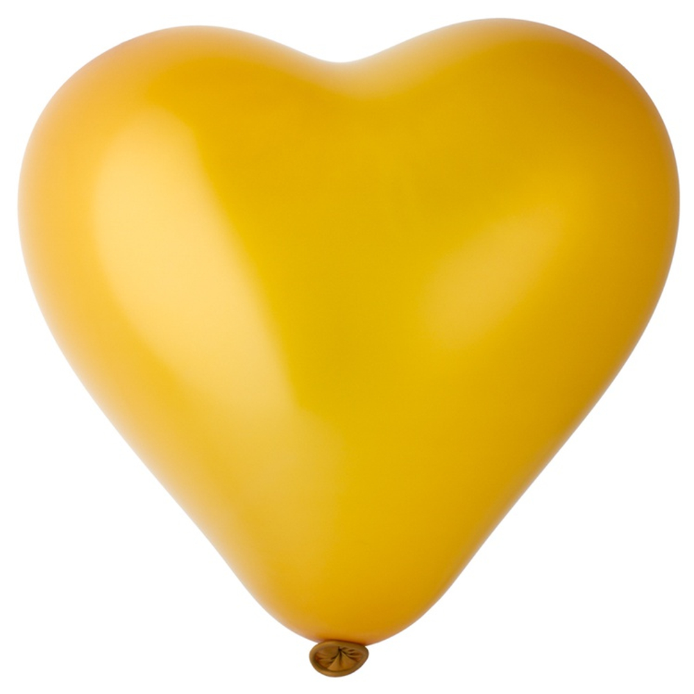 Шар латексный Сердце Металлик 40 см (Золото)