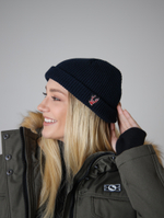 Шапка короткая синяя Город Горький олень красный