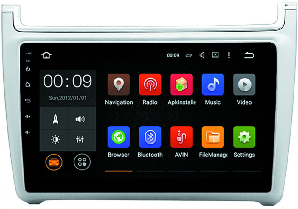 Магнитола для Volkswagen Polo 2009-2020 (черный/серебро) - Roximo RX-3707 Android 13, ТОП процессор, 8/128, SIM-слот