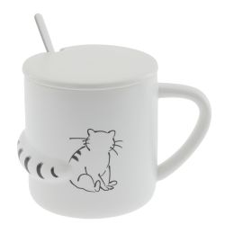 GAEM Кружка с крышкой и ложкой, 400 мл, L8,5 W12 H8 см, 4в.