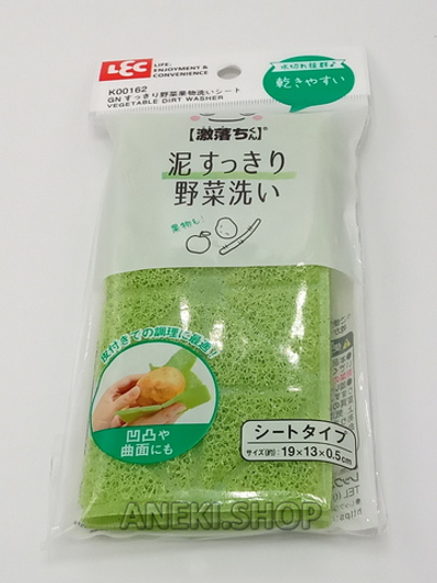 Губка тонкая для мытья овощей 19х13х0,5 см LEC