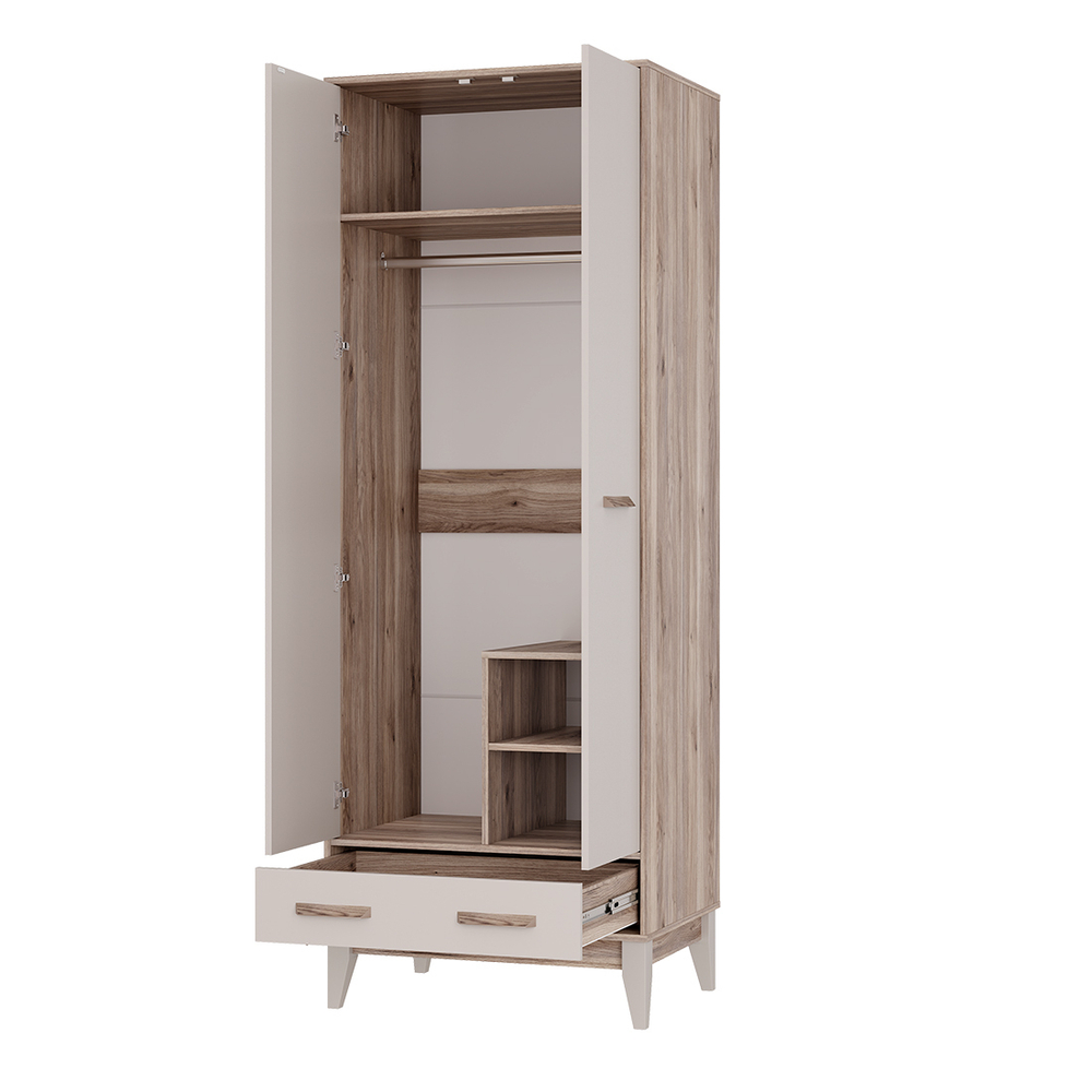 Шкаф 2х ств. ШК-04 МС Скандика дуб смоки/кашемир