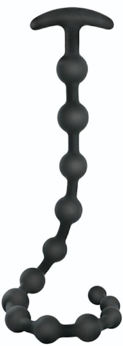 Черные анальные бусы Anal beads - 50 см. (Цвет: черный)