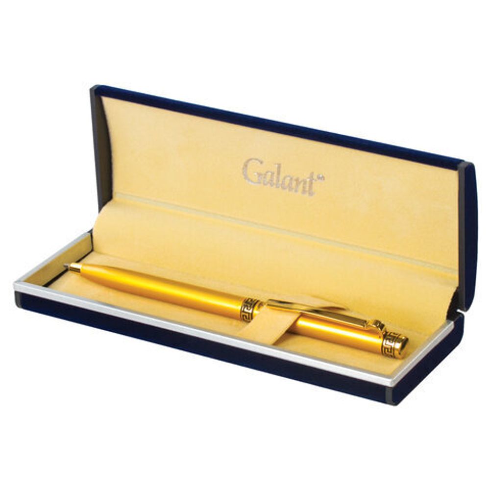 Ручка подарочная шариковая GALANT "Ingrid", тонкий корпус, золотистый, золотистые детали, пишущий узел 0,7 мм, синяя, 141008