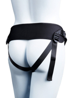 Мужской полый страпон на регулируемых ремешках - 22 см. (Цвет: телесный с черным)
