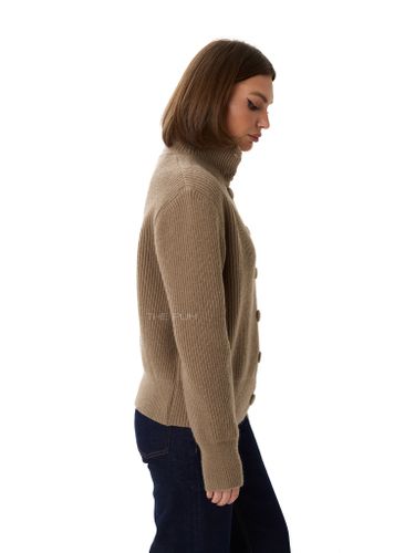 Кардиган цвета хаки в рубчик на пуговицах