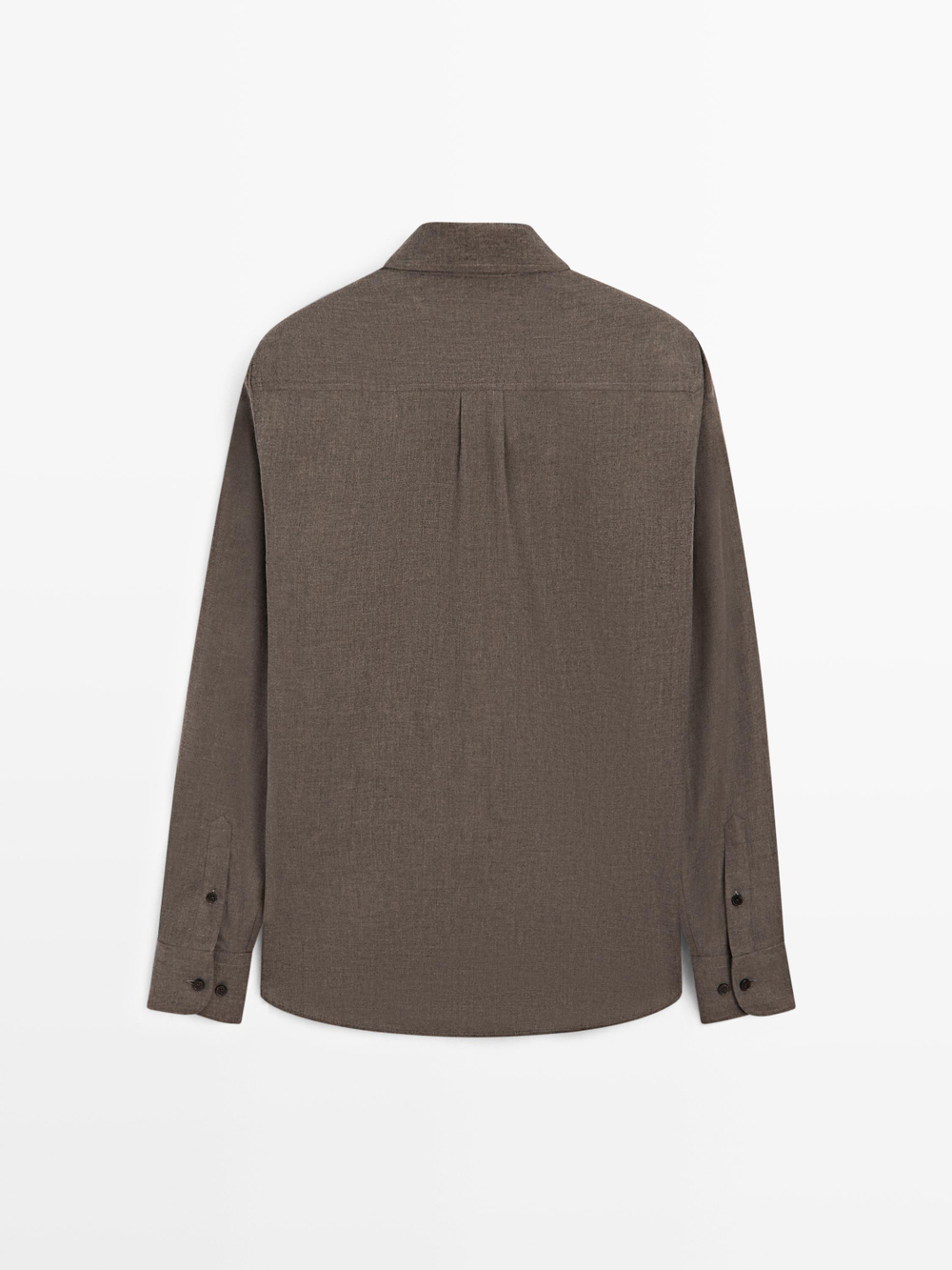 Massimo Dutti Меланжевая рубашка классического кроя, коричневый