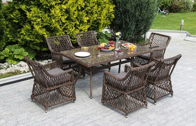 Обеденная группа Латте коричневый Арт.: LC6T-7-SET brown