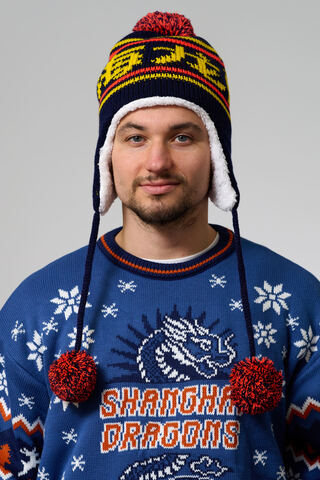 Шапка-ушанка трикотажная вязаная, 55-58