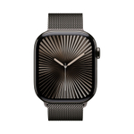 Apple Watch Series 10, 46 мм, корпус из титана цвета сланцевый титан, спортивный ремешок цвета «миланская петля» сланцевый