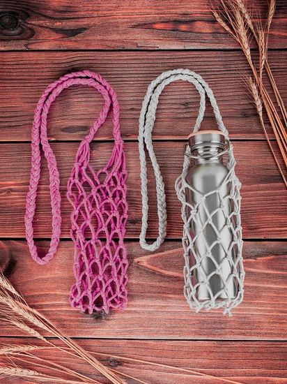 Авоська для бутылки, розовая