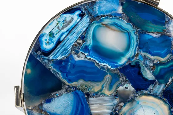 Кофейный столик Blue Agate Silver L, Ø35х55 см