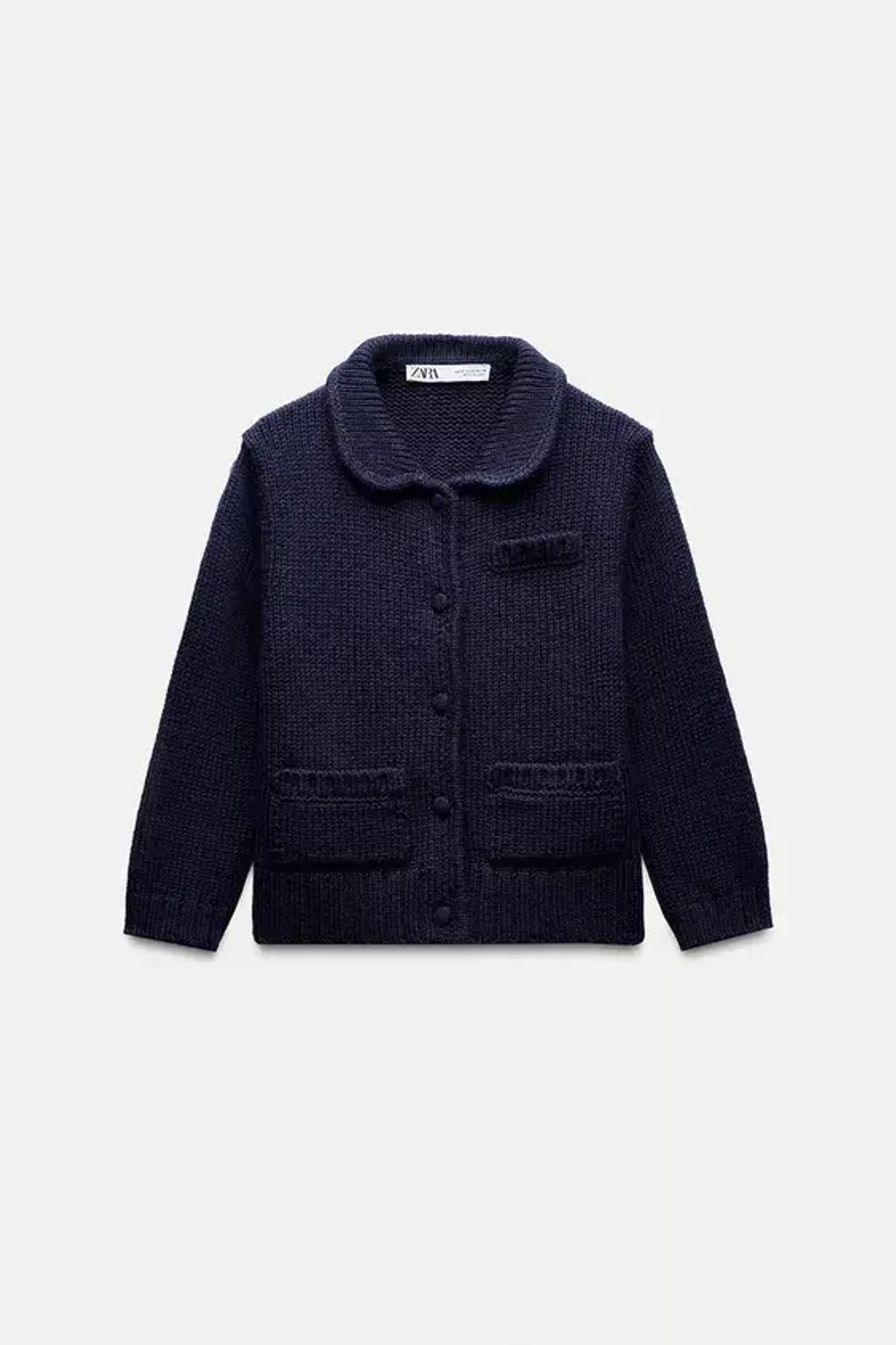 ZARA КАРДИГАН С РУКАВАМИ 3/4, МОРСКОЙ СИНИЙ