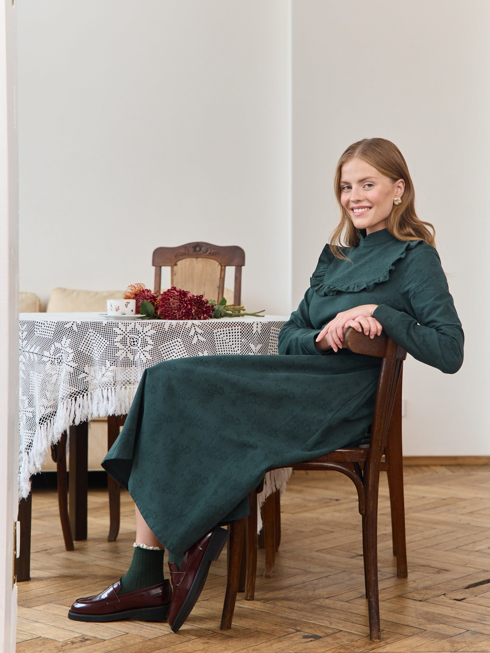 Платье с вшитой манишкой