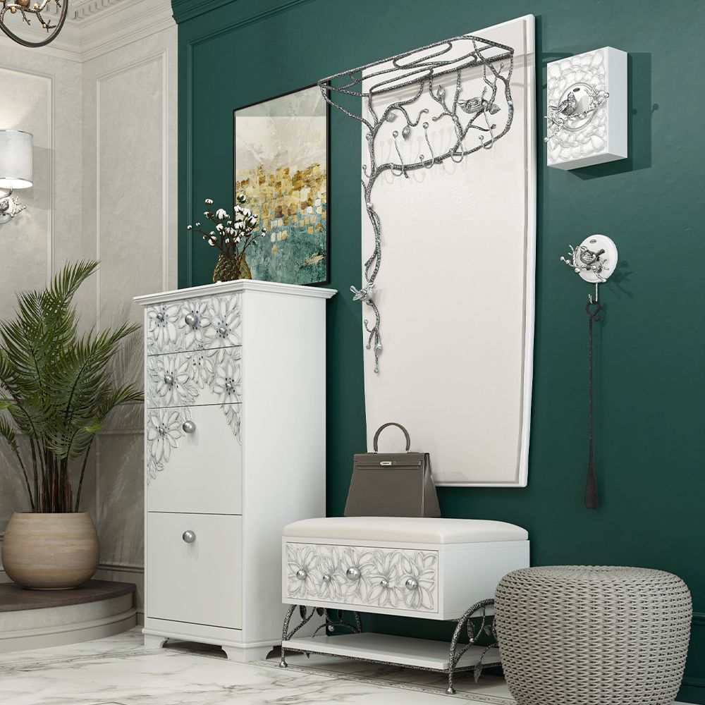 Вешалка настенная Терра (без зеркала) Айс Античное Серебро