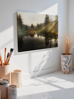 Картина на стену 40 X 50 Дом у озера